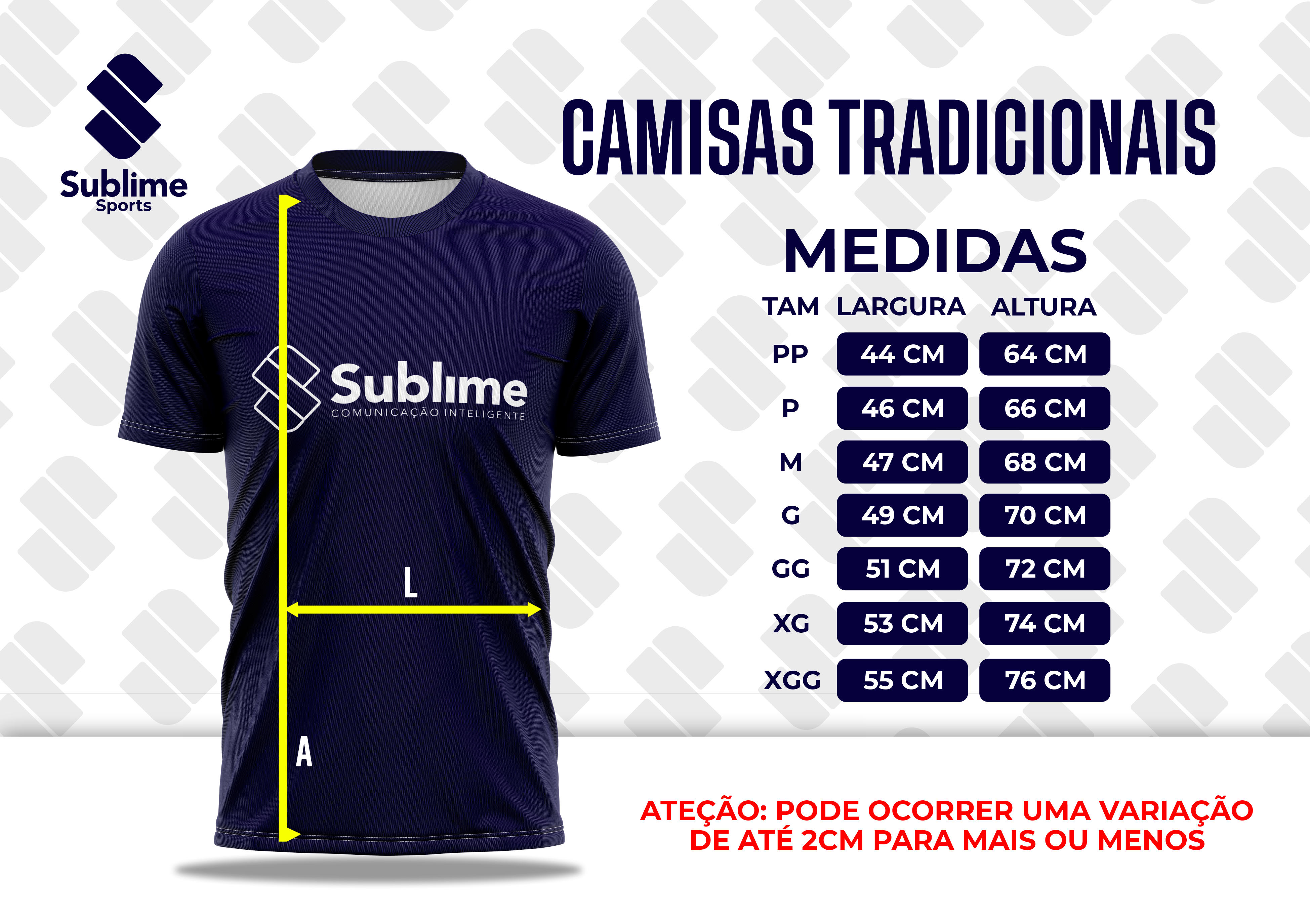 Guia de Tamanho Tradicional